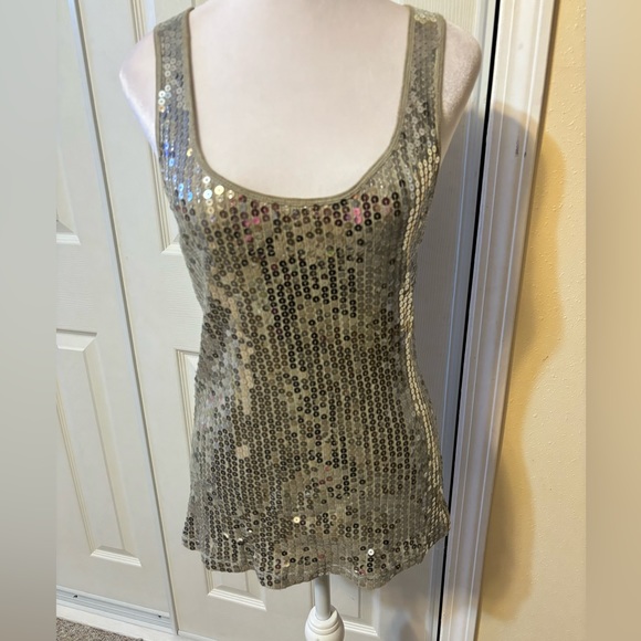 Gold and Silver Sequined Shimmery Tanks by Express and Instant Romance - Picture 4 of 12